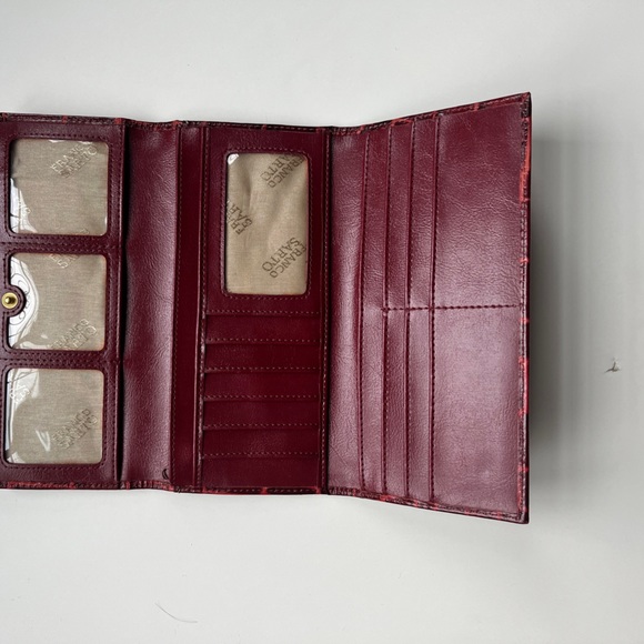 NWOT Franco Sarto Red Faux Alligator Trifold Wallet - Picture 3 of 5